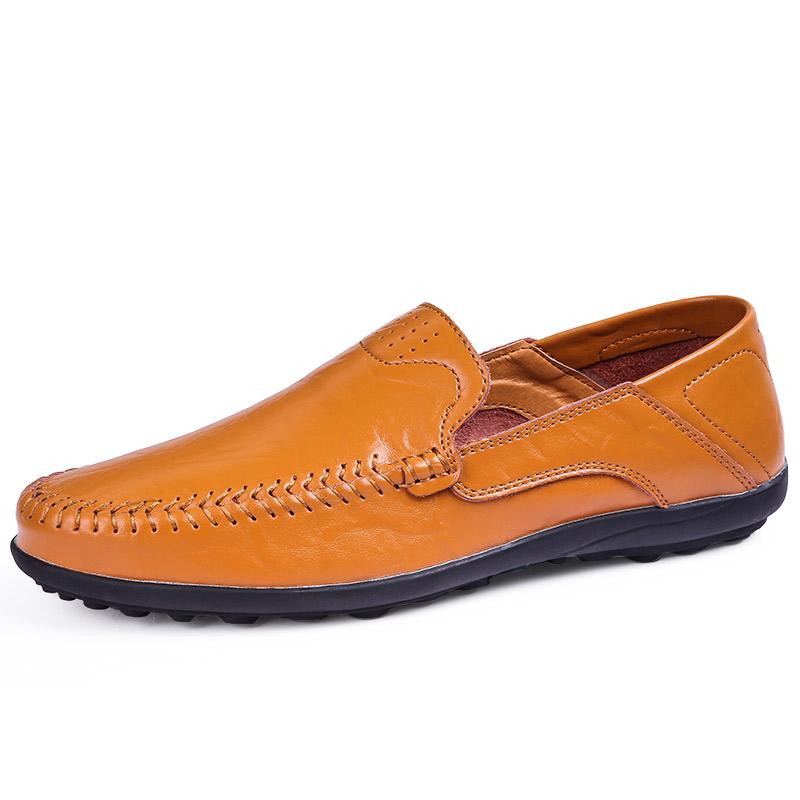 Penny Loafers Men Casual Shoes Large Size 38-46 Handmade Leather Slip on Flats Lightweight Man Moccasins Mens Driving Shoes