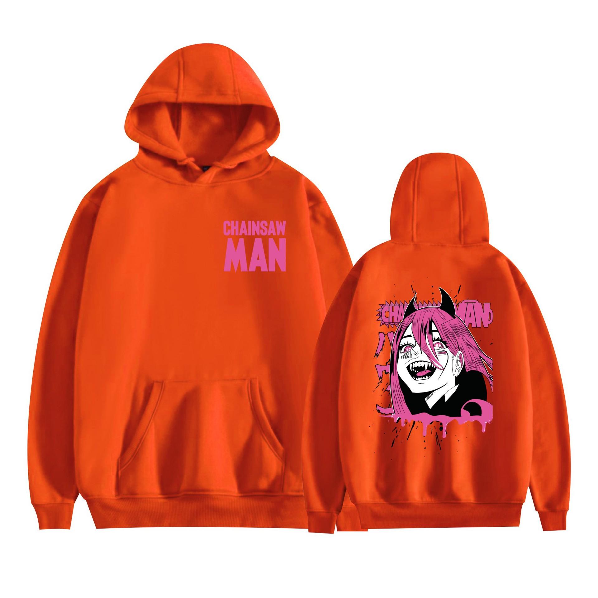 

Chainsaw Man Hoodies Graphic Printed Sweatshirts Casual Long Sleeve Tops for Men Women XXS помаранчевий