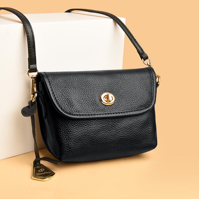 Retro Lock Dumpling Bag: Stylish Vegetable-Tanned Cowhide Shoulder Crossbody for Women