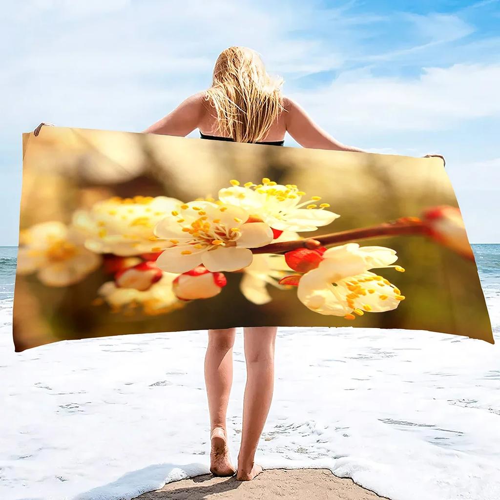 Peach Blossoms Quick Dry Sand Free Beach Towels Absorbent Bath Towels Extra Large Pool Towels for Swimming Bathroom Spa Pool