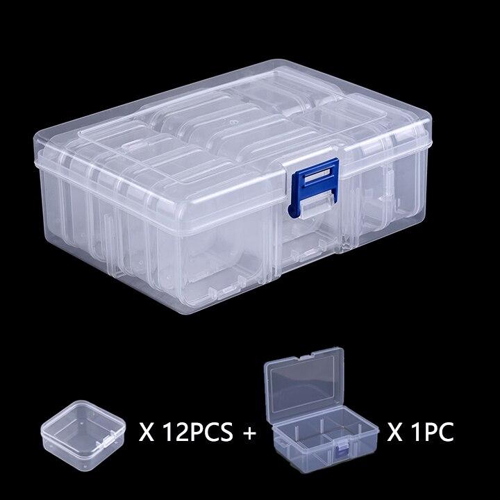 

12 упаковок, мини-прозрачные пластиковые контейнеры для хранения бусин, органайзеры с крышками для мелких предметов, ювелирные изделия, бусины, фурнитура для рукоделия