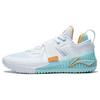 Li Ning Fury Platte Slijtvaste Lage Basketbalschoenen Heren Wit Cyaan ABFT019-5