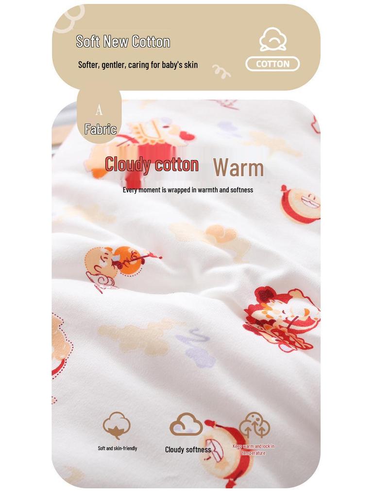 Free Hat: Thickened Baby New Year Outfit – Red Festive Baby Clothes for New Year, Full Moon, or First Birthday Plus Velvet