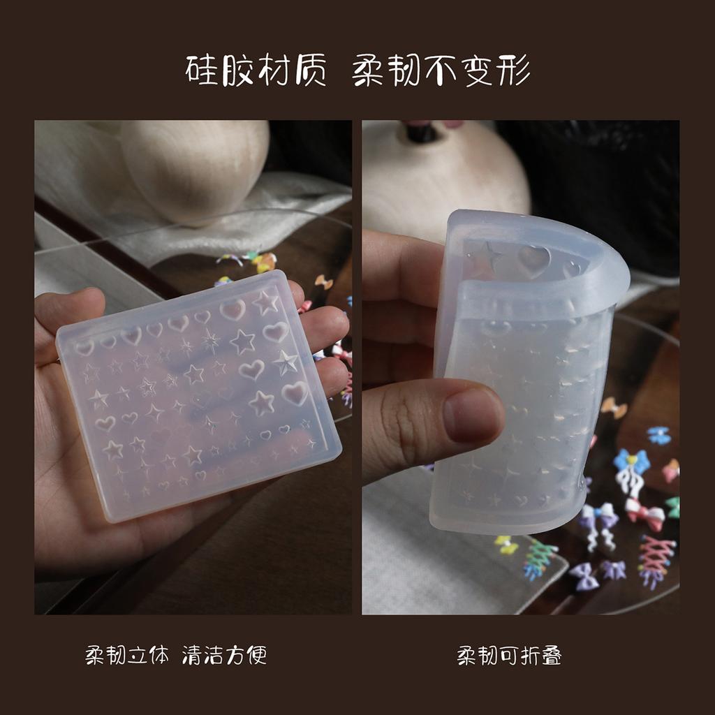 Nail Art 3D Weiche Silikonform Schnitzwerkzeug Schleife Nail Art Prägekleber DIY Design Maniküre Schablone Nail Art Schablonenwerkzeuge