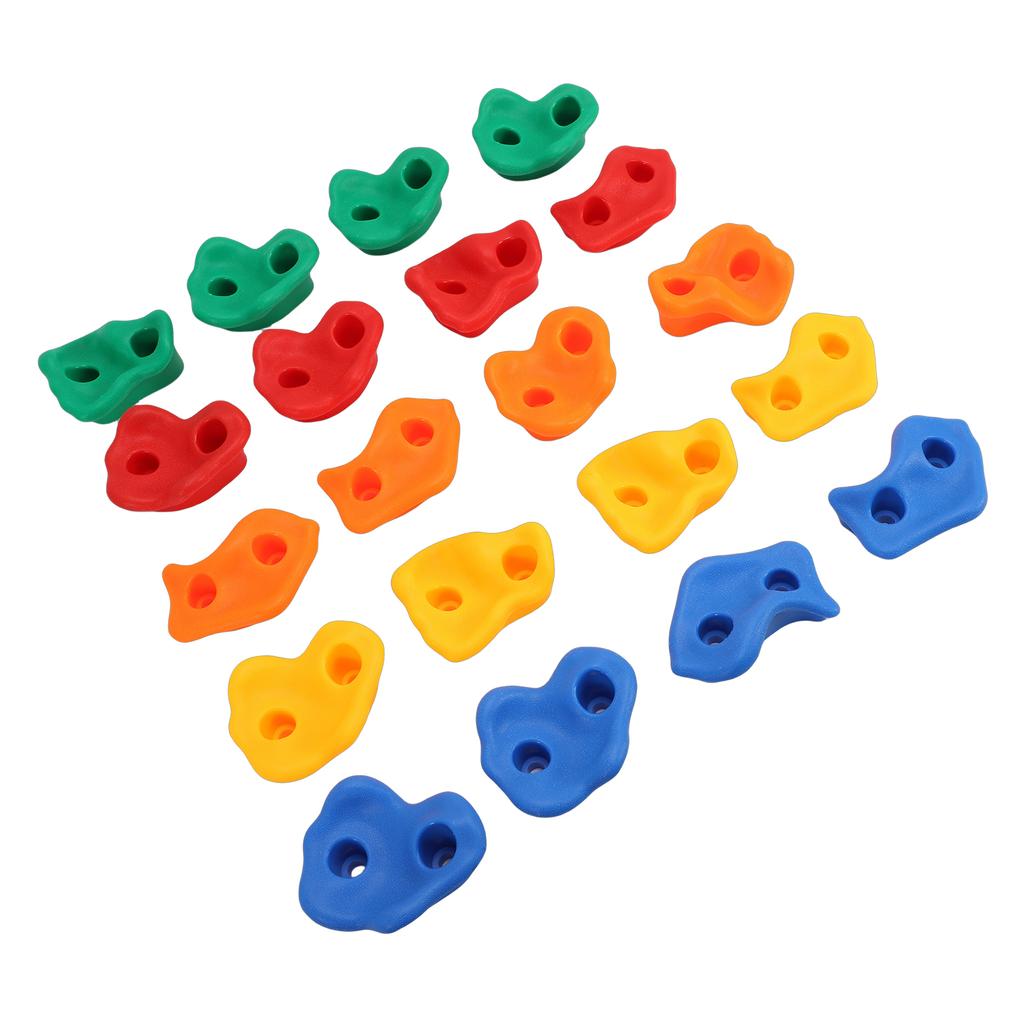 20PCS Rock Climbing Holds for Kids PE Multi Colored Climbing Rock Wall Grips with Mounting Hardware for Indoor Outdoor