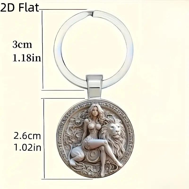 Stylish Alloy Zinc Key Holder With Women And Lion Pattern Design For Daily Use