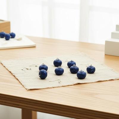10/20Pcs Lovely Simulated Fruit Food Pendant 3D Small Blueberry Resin Charms DIY For Earring Necklace Jewelry Make Accessory