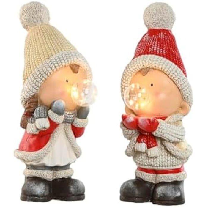 Décoration de Noël - HOME ESPRIT - Multicolore - 22 x 16,5 x 45 cm - Lot de 2 - Intérieur