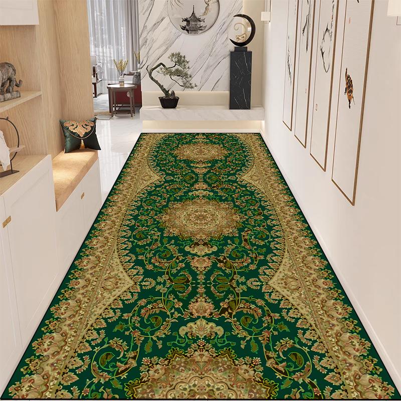 Neuer Chinesischer Retro Langteppich Rutschfest Abnutzungsbeständig Eingangskorridor Modern Zen Raum Bodenmatte Heimdekoration