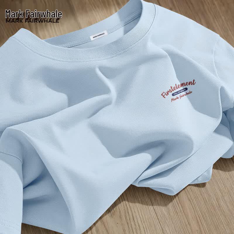 T-shirt da uomo a maniche corte in puro cotone Mark Huafei
