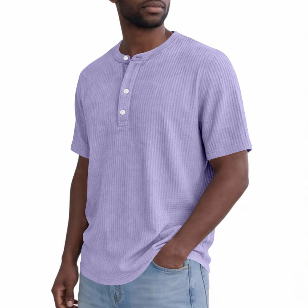 Men's Collar Color Short Sleeve Round Neck T-shirt