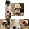 Korean Style White Bucket Hat For Women Warm And Cozy Lambswool