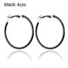 Pair Jewelry Gold Silver Black Women Fashion Big Circle Clip On Ear Without Piercing Earrings Hoops