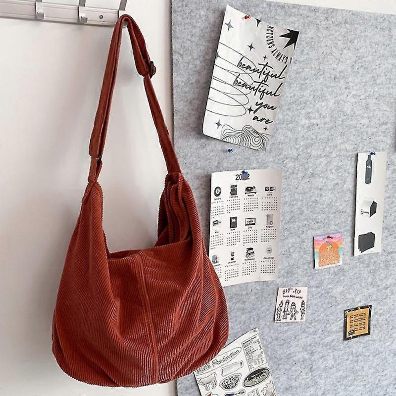 Large Capacity Shoulder Bag Crossbody Bag Fashion Corduroy Handbag For Womens-In Stock