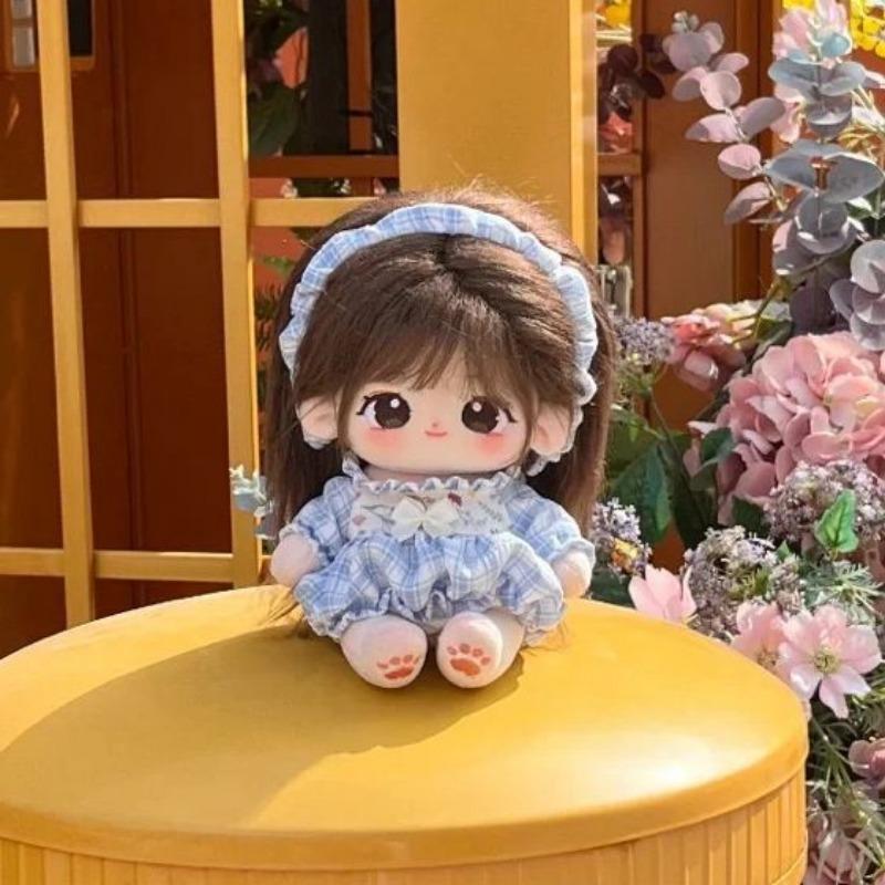 20cm Cute Cotton Plushies Toys Baby Clothes Idol Star Dolls Stuffed Customization Figure Toys Changeable Clothes Doll Collection