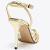 Fashion Elegant Gold Narrow Band Designer Brand Pumps Women Sexy Hollow Ankle Buckle Heel Sandals Fashion Banquet Dress Zapatos De Mujer