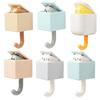 WOVTE Strong Adhesive Wall Hooks, Set of 6, Won't Damage Walls, Cute Animal Design, 1.5kg Weight Capacity, Waterproof, No Marks, Perfect for Storage