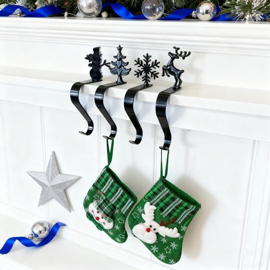 Χριστουγεννιάτικος Γάντζος Κάλτσας Αντιολισθητικός Μεταλλικός Κρεμαστής Κάλτσας Τάρανδος Νιφάδα Χιονιού Χιονάνθρωπος Δέντρο Τζάκι Γάντζος για Κρέμασμα Χριστουγεννιάτικων Στολιδιών Στεφάνια Διακόσμηση Πάρτι