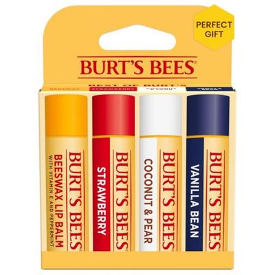 Burt's Bees Stocking Stuffer Balm Bouquet Lip Balm Set Vaniglia Cetriolo Menta Cocco e Pera Confezione, Il Meglio di Burt's