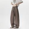 Summer New Imitation Linen Casual Pants Japanese Retro Loose Mopping Pants with Pleated Scimitar Pants Long Pants