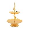 7PCS Easy Assemble Gold Cake Stand Metal Double Layer Serving Tray Two Tiered Tray  Dessert Display