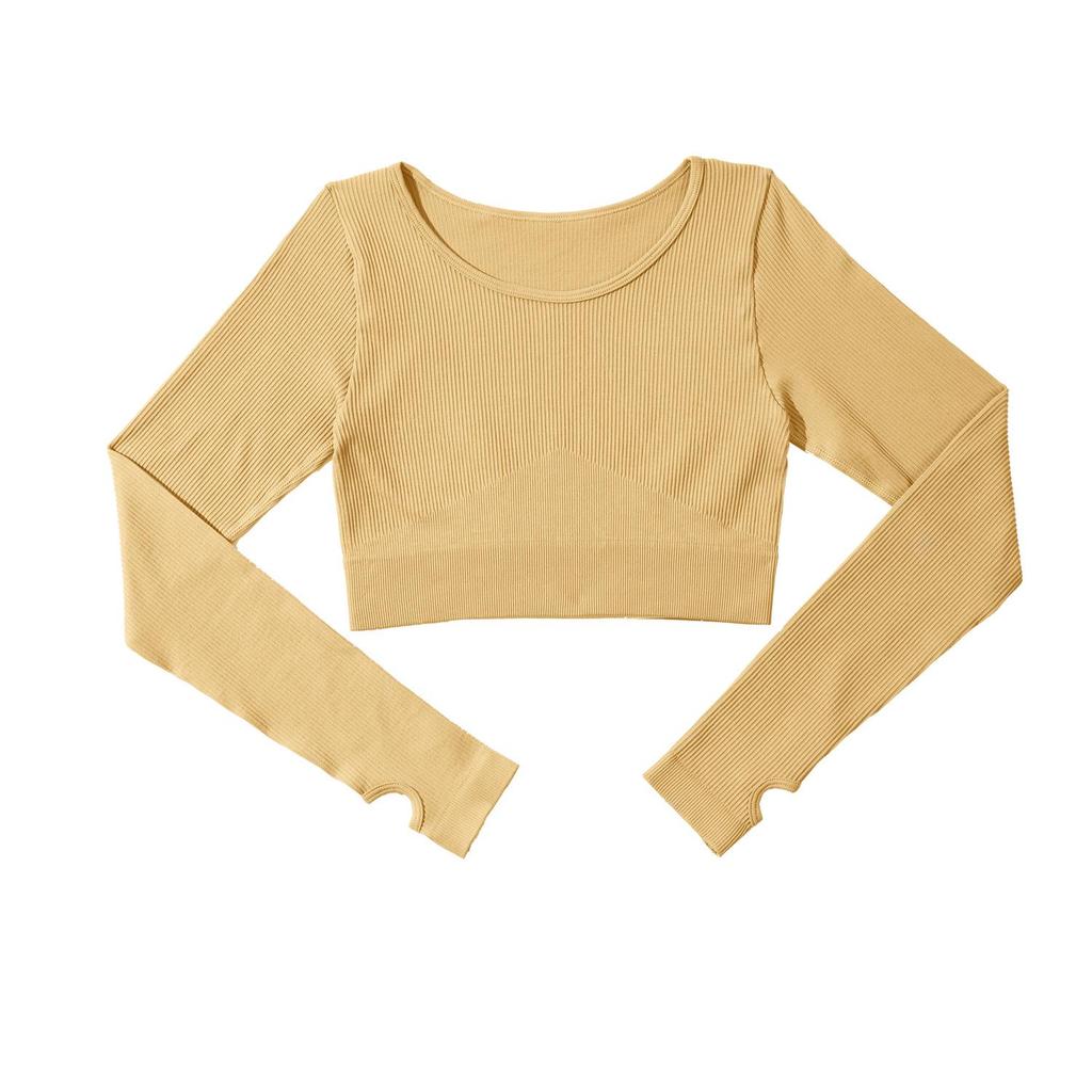 Seamless Ribbed Long Sleeve Women's Yoga Top