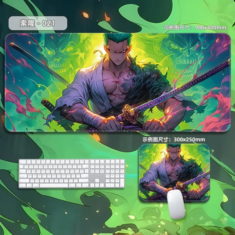 High Quality Roronoa Zoro ONE PIECE Leather Mouse Pad Oversized Small Cartoon Office Game E-sports Computer Keyboard Pad Table Mat Animation Periphery