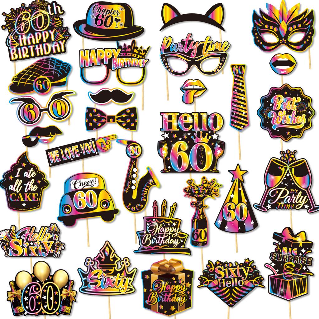 1Set Black 18th 30th 40th 50th 60th 70th 80th Years Old Desktop Honeycomb Ornaments Photo Props for Happy Birthday Party Decor