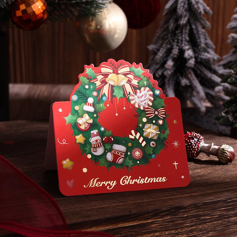 10pcs Merry Christmas Greeting Cards with Santa Claus And Snowman Custom Blank Cards for  Party Invitation New Year Gifts