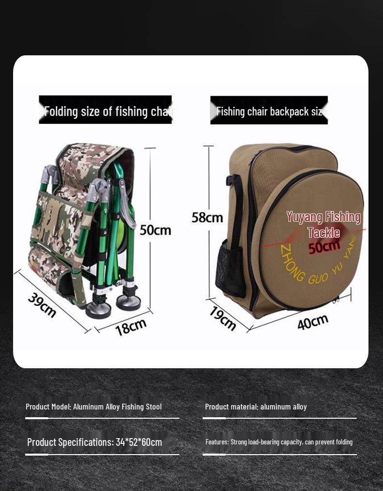 Chaise de pêche extérieure multifonctionnelle réglable: Portable, conception pliable à 180°