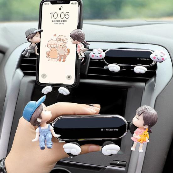 Cute Cartoon Air Vent Phone Holder 360 Degrees Rotatable Car Mount Universal Phone Mount  Easy One-Hand Operation Fun Dashboard