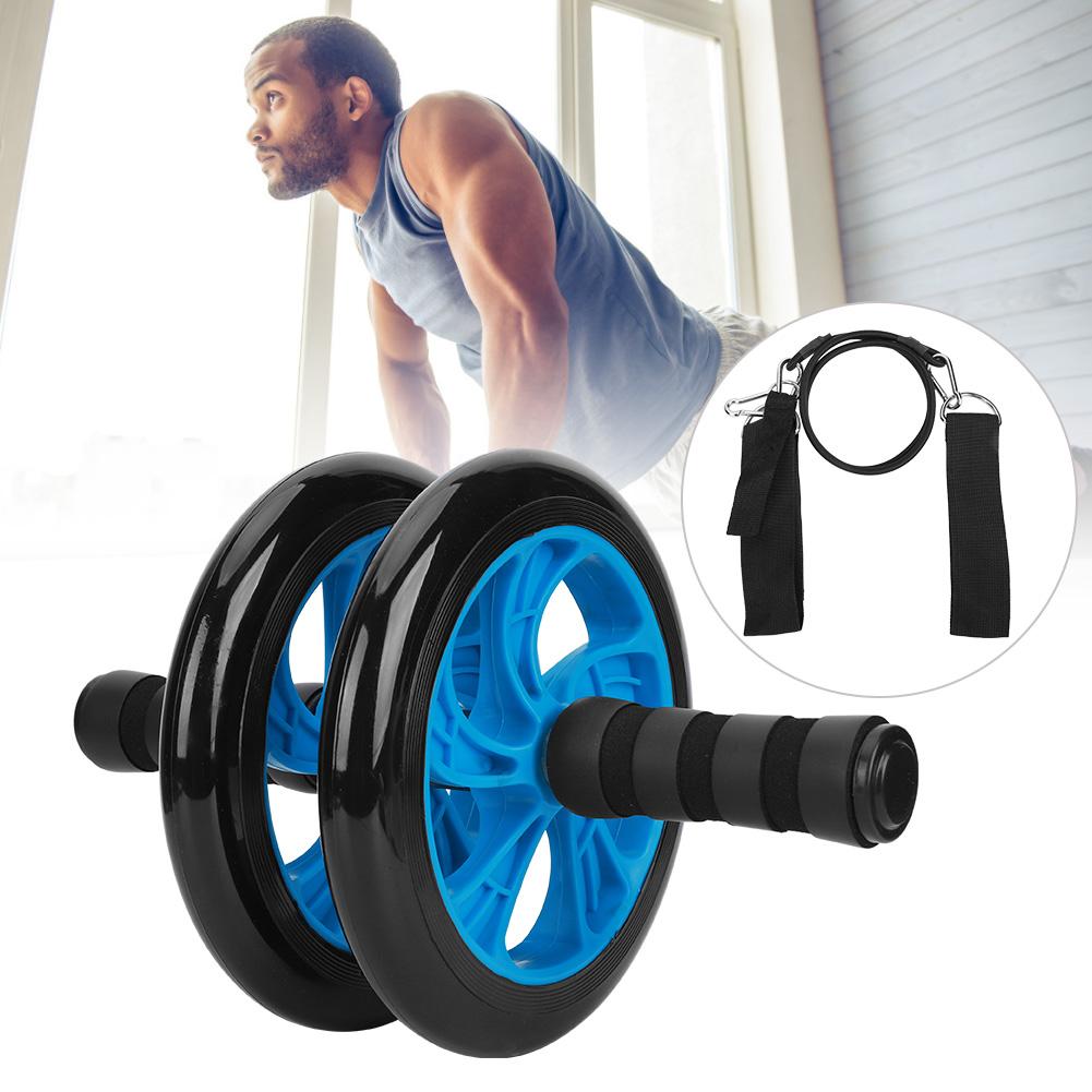 Quality Fitness Roller Workout Abdominal Exerciser with Pull Strap Domestic Muscle Training Equipmentblue