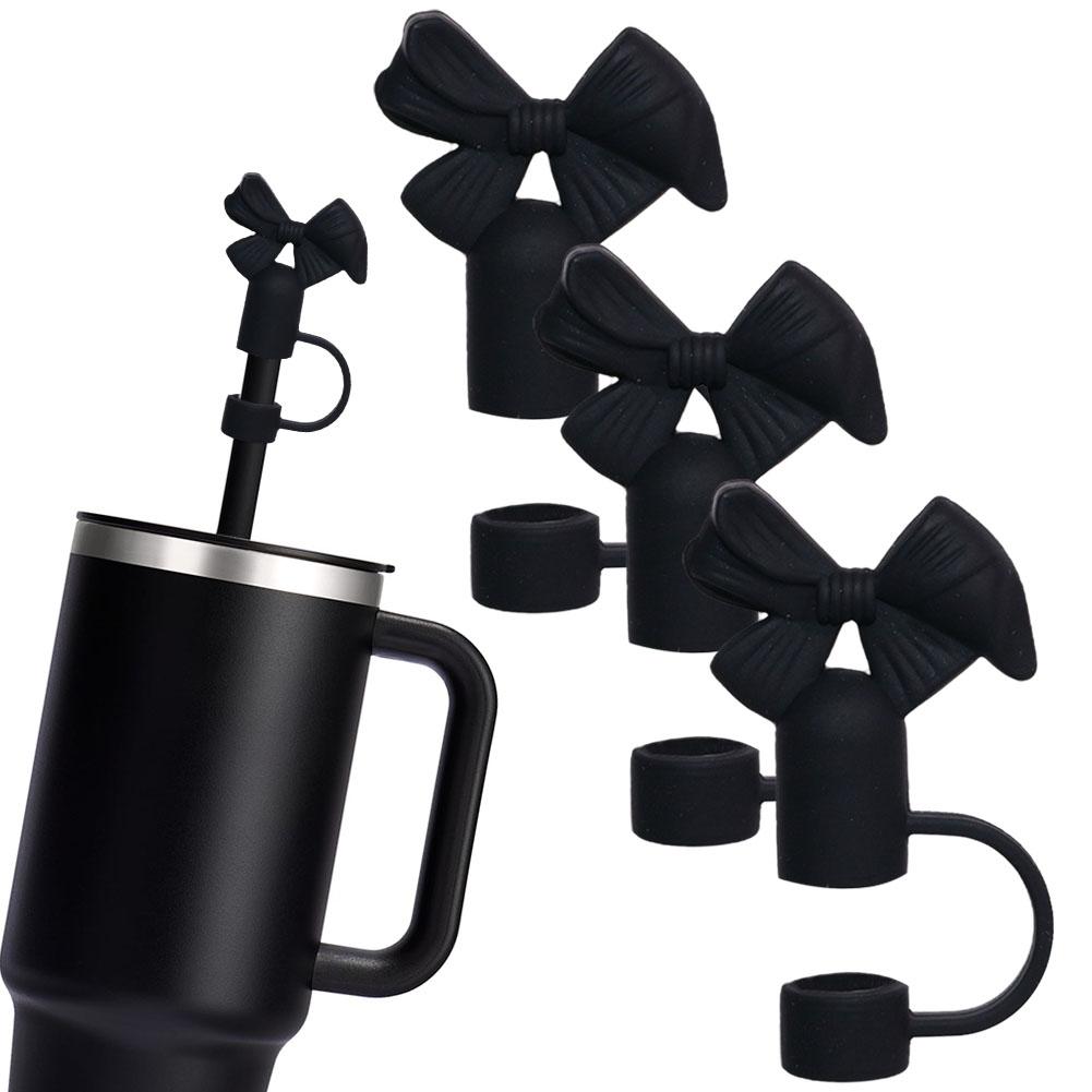 Silicone Straw Cap With Bowknot Design Leak-Proof Straw Cover For Tumblers Cups Reusable Straw Accessory For Daily Travel Use