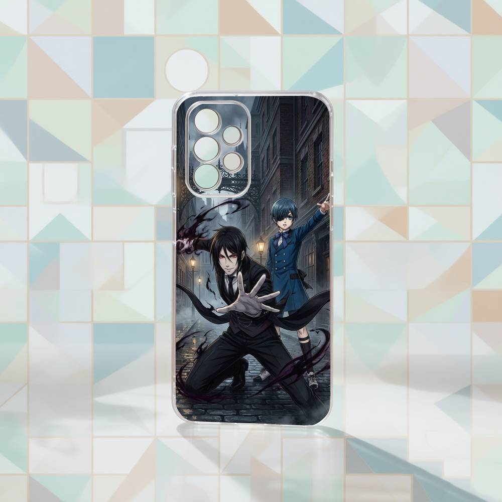 

Black Butler Ciel and Sebastian Phone Case For Samsung S25,S24,S21,S22,S23,S30,Ultra,S20,Plus,Fe Transparent Cover Samsung S21Ultra