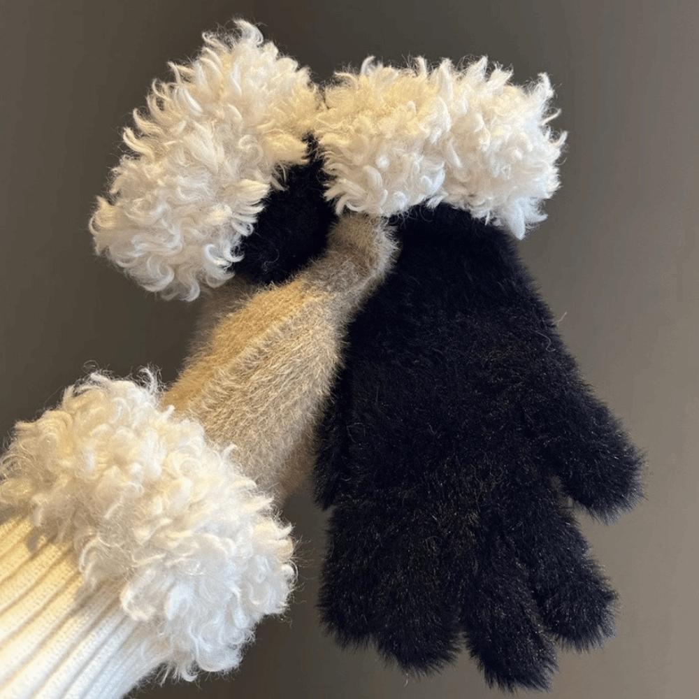 Touch Screen Cold-proof Gloves Thickened Warm Leisure Gloves Fashion Knitted Gloves  Women