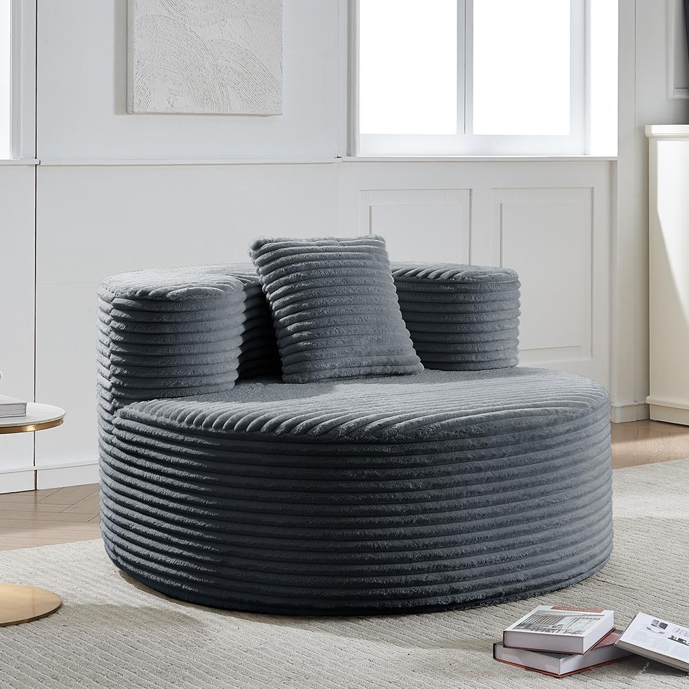 Ultra-soft Single Sofa with Backrest, High-resilience Foam.
