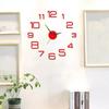 3D Mirror Wall Clock Luminous Modern DIY Frameless Sticker Large Silent Quartz for Living Room Office