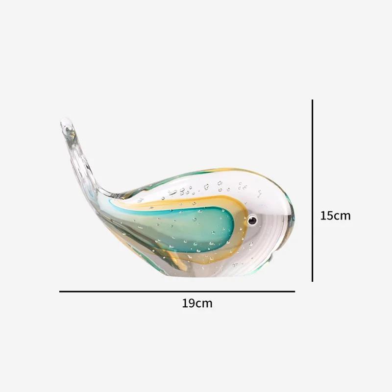 Small Sea Animal Adornment sculpture Blue Glass Dolphin Figurines Creative Shape Crafts Decorations Decor Crafts Accessories