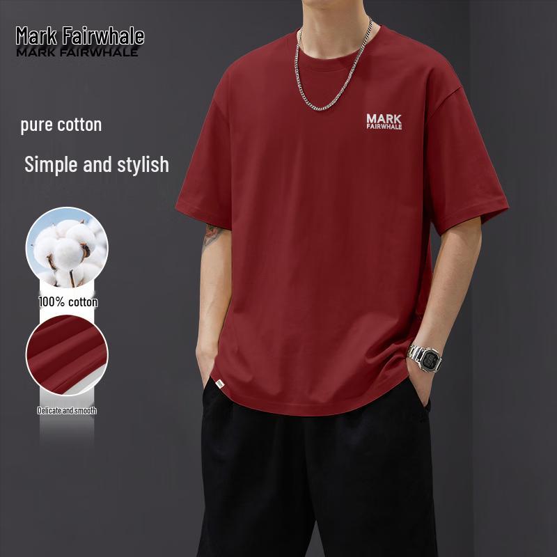 Mark Fairwhale Herren Kurzarm-T-Shirt aus reiner Baumwolle