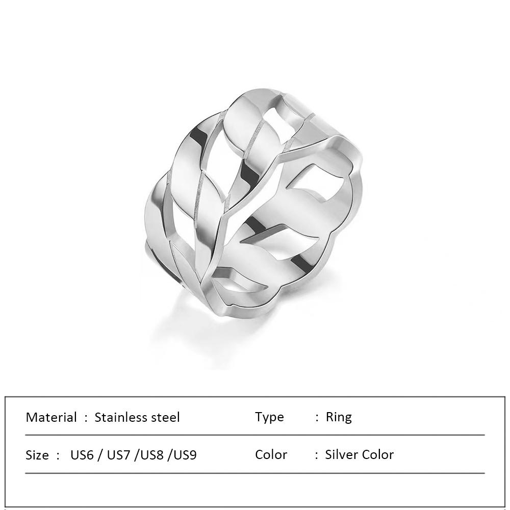 Waterproof Stainless Steel Ring for Women Non-fading Heart Ring Stylish Metal Rings Simple New Jewelry