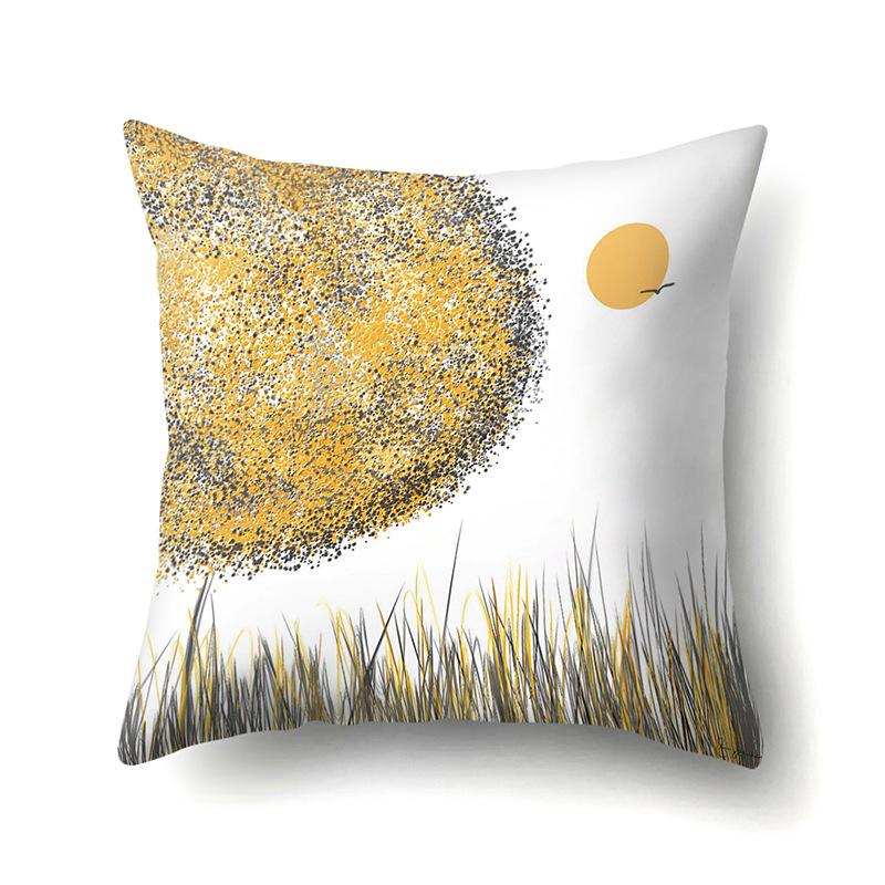 Polyester Kissenbezug Bedruckte Dekoration Sonnenblume Frühling und Herbst Heim Kissenbezug Auto Kissenbezug Nachttisch Kissenbezug