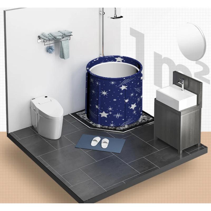 Yetişkinler için Taşınabilir Küvet Bağımsız Küvet Duş Kabini için Spa Katlanabilir Islanma Banyo Küveti Sıcak Banyo Buz Banyosu için