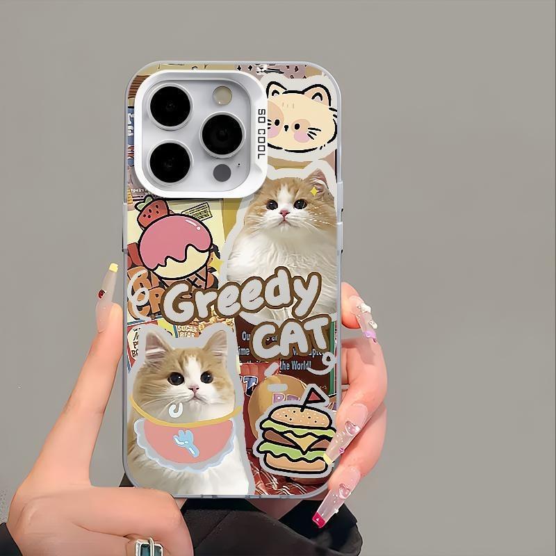 Hamburger cat dog for Apple 16 mobile phone case iPhone15 couple 14promax matte 12 anti-drop 13