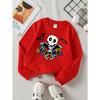 Kids Sweatshirt,Crew Neck Fashion Sweatshirt for Halloween Featuring Skeletons And Bats, a Stylish Autumn And Winter Top