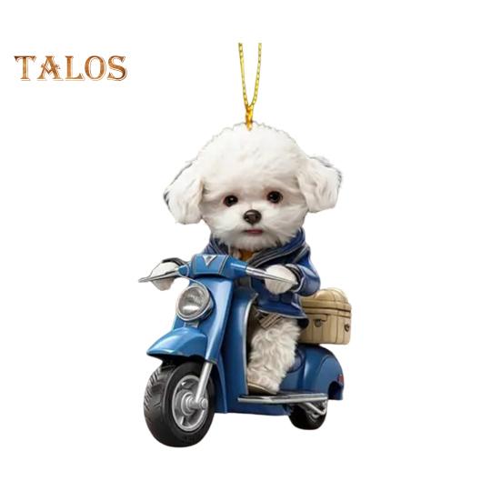 

2D подвеска в виде щенка, украшение для зеркала заднего вида с шнурком, легко повесить, милое подвесное украшение в виде животного синий