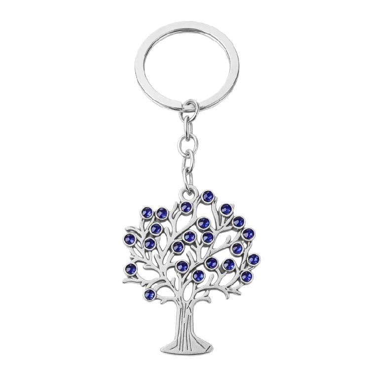 Beautiful Handmade Key Holder Accessory With Symbolic Tree Charm And Eye Catching Rhinestones Highlight