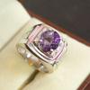 Alexandrit Oval geschliffen Edelstein mit 925er Sterling Silber Ring für Herren #A611 JL375656818895