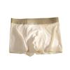 Summer Men's Ice Silk Seamless Boxer Briefs: Antibacterial, Thin, Mid-Waist, Waffle Nylon.