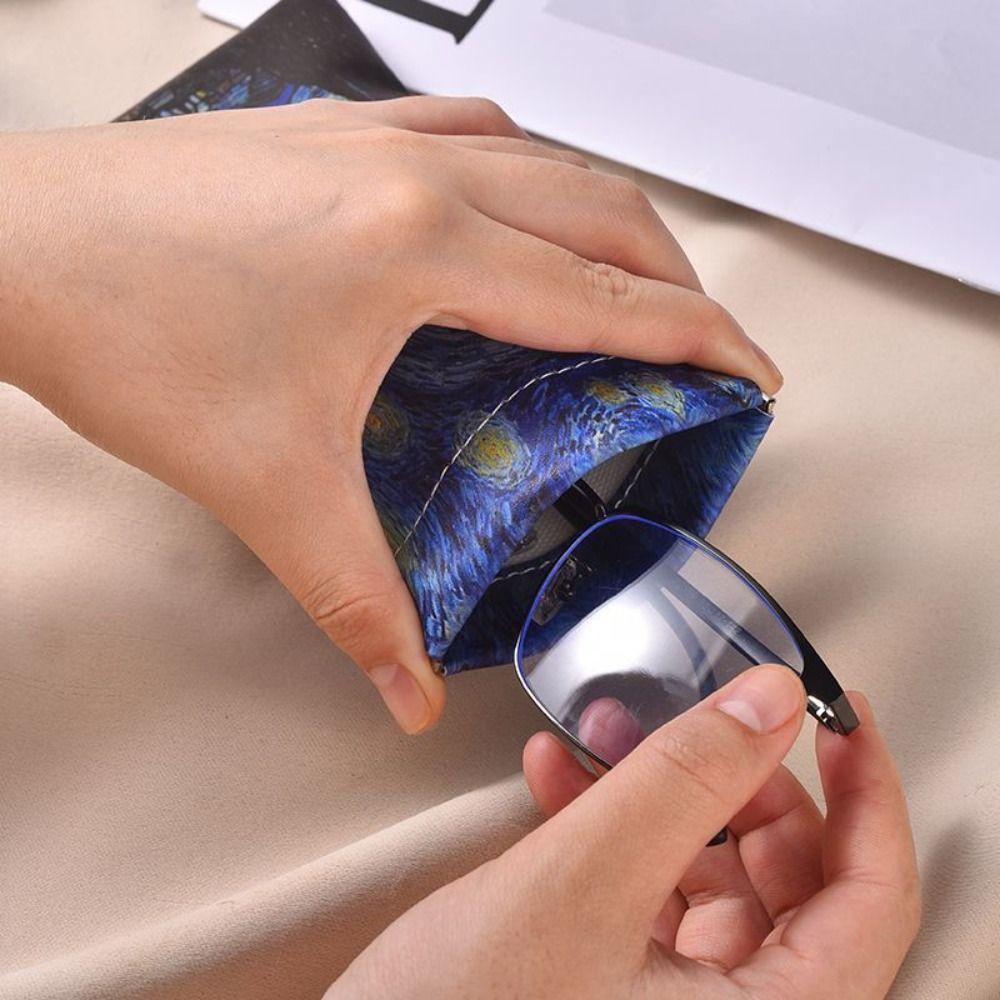Automatic Closing Cosmetic Bag The Starry Night Lipstick Case Portable Sun Glasses Case
