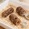 Hamster Tree Hollow Toy Fir Wood Stump Hideout Burrow Tunnel Cage Decor Chew Grinding Toy for Small Pet Syrian Hamster